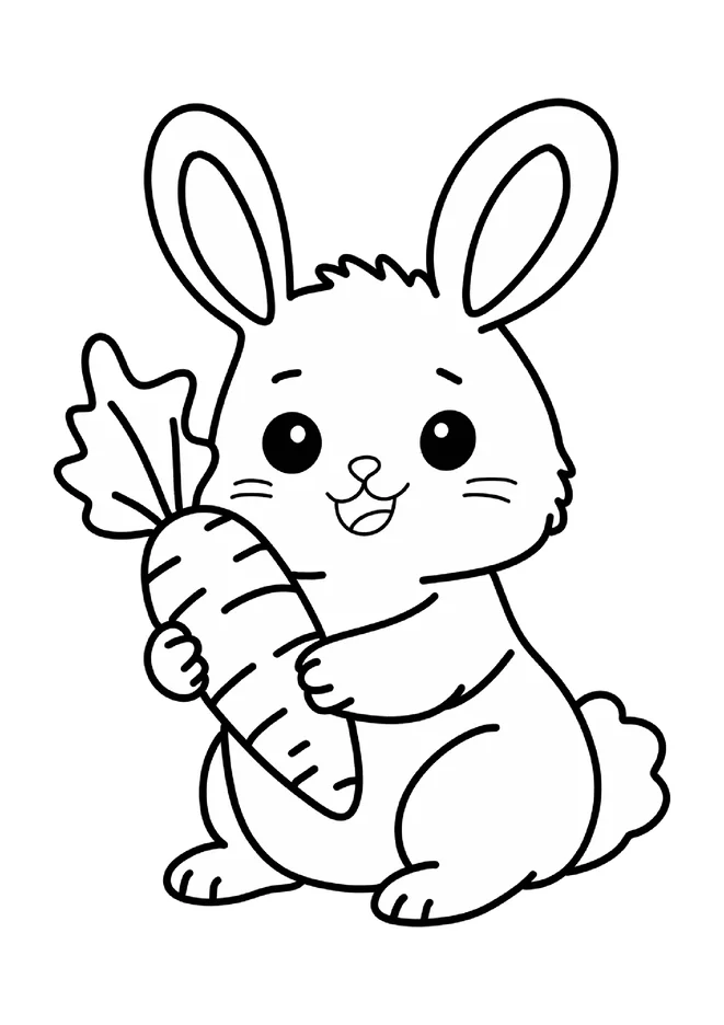 Desenho de coelho para colorir para imprimir e colorir - imagem 5